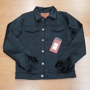 ‏mens jacket black shiny